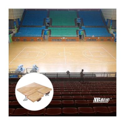 China Indoor Sports Court Flooring Easy Installation FIBA Portable Anti-Slip Sports Floor Birch Solid Wood Flooring for sale