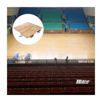 China Sports Court Floor Factory Price Assembly FIBA Indoor Non-Slip Portable Birch Flooring Sport Birch Wood Flooring for sale