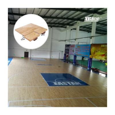 China Modular Portable Indoor Sports Court Floor Sports Ping Pong Sports Floor FIBA Birch Solid Wood Flooring for sale