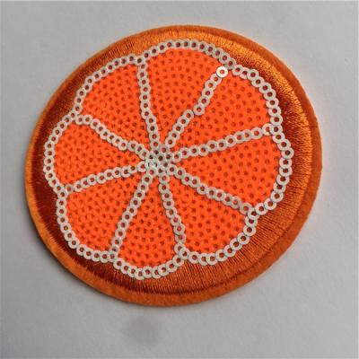 China custom high quality 3D sequin round iron on embroidery patch for sale