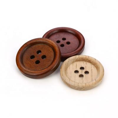 China Factory Wholesale 4 Holes Sustainable Flatback Wood Round Button for sale