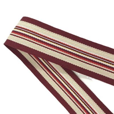 China High Tenacity Customize Striped Polyester Grosgrain Ribbon Jacquard Band Twill Webbing Wholesale for sale