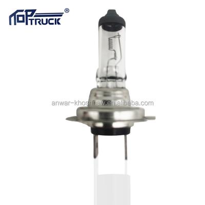 China 12v 24 v h7 car headlight bulb 55w 100w 130w quartz glass halogen bulb for car trucks Actros for sale
