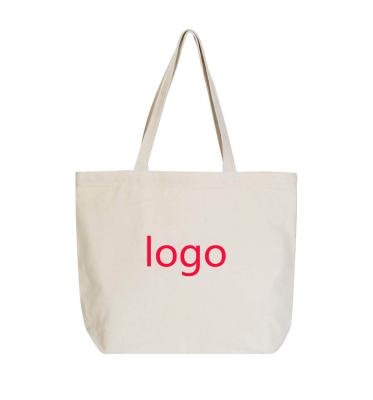China Custom Logo Recyclable Natural Cotton Tote Bags Organic Heavy Duty Canvas Tote Bags For Supermarket Travel for sale