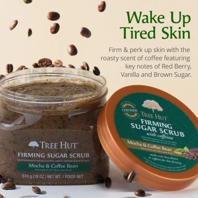 Chine Ultra hydratant exfoliant sucre nourrissant corps gommage mocha grains de café pour blanchiment de la peau à vendre