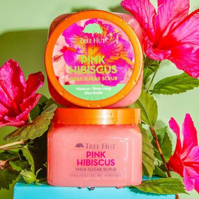 Chine La maison de l'arbre rose Hibiscus karité sucre gommage exfoliant corps gommage beurre 18 oz en vrac à vendre