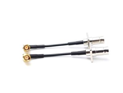China RF Cable Assembly BNC Female Flange and SMA Male RA with RG174 cable,Length 1000 mm for sale