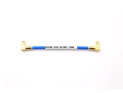 China Cable Assembly Double MCX Male Right Angle with .086/RG405 Cable, Length 70mm for sale