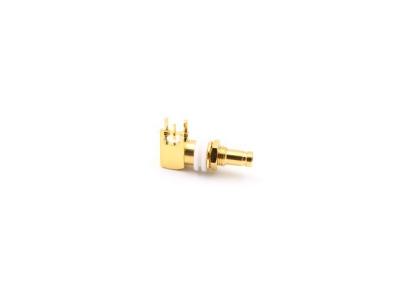 China SAA Female 75Ω Right Angle Bulkhead PCB Mount RF Coaxial Connector for sale