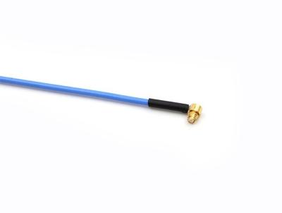 China Cable Assembly SMP Female Right Angle and SMA Male with .086/RG405 cable, length 196mm for sale