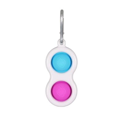 China New Silicone Pushing Person Toy Key Chain Sensory Charms For Relaxation Toy Silicone Key Chain Baby Adult Toys for sale