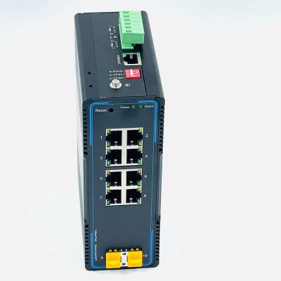 China LACP Managed industrial switches Layer 3 Downlink 8 * 10/100/1000Base-T Ethernet Ports Uplink 2 * 10GBASE-X SFP+ for sale