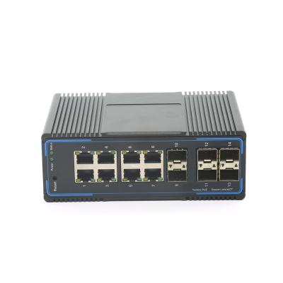 China LACP Managed industrial switches Layer 3 8 * 10/100/1000Base-T Ethernet Ports, and 2 * 1000Base-X SFP 4 * 10GBASE-X SFP+ for sale