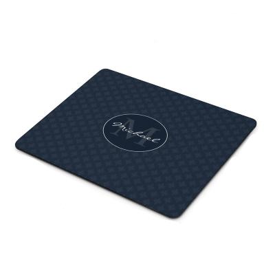 China Water Resistance Classy Dark Navy Monogram Custom Mouse Pad for sale