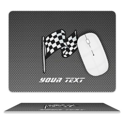 China Water Resistance Carbon Fiber Look Checkered Flag Mouse Pad for sale