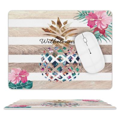 China Water Resistance Pineapple Floral Gold Design Striped Mouse Pad for sale