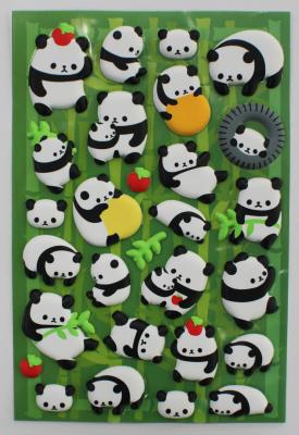 China Tierschaum-geschwollene Aufkleber der Karikatur-3D, Pandaaufkleber für Mobile zu verkaufen