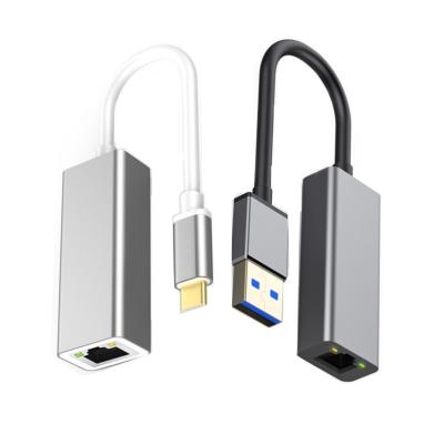 China Laptop USB Adapter 100Mbps 1000Mbps Network Card Ethernet C to RJ45 High Speed Type Ethernet Adapter for sale