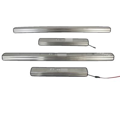 China Factory-direct high performance off-road parts stainless steel door sills with led lights replacement door sill silver plate for Dmax 2012+ for sale