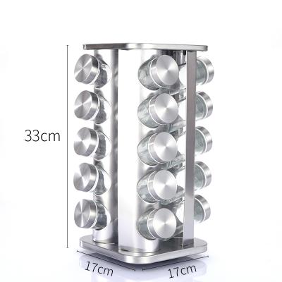 China Freshness Preservation Round Household Seasoning Container Stainless Steel Spice Storage Condiment Corner Rotating Dispenser for sale