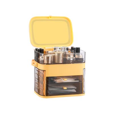 China Large Capacity Modern Dressing Table Desktop Style Celebrity Cyber Storage Box Cosmetics Skin Care Shelves for sale