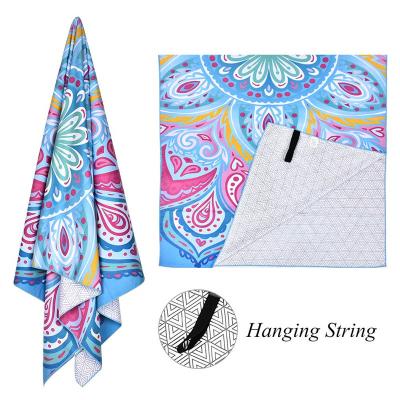 China Hot-selling Amazon velvet anti dust mite quick-drying double-sided printing double-sided sand beach towel free beach towel for sale