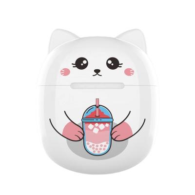 China Amazon Cute In-Ear New Cat Design In-Ear Wireless Headphones With Microphone Dual Driver Earphones for sale