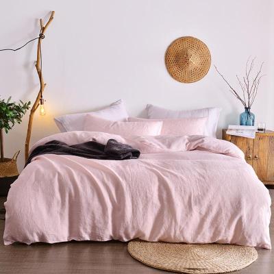 China 2021 Wholesale Portable 4 Pcs Portable Washable Woven Home 100% Pure Linen Bed Sheet Set China Bedding for sale