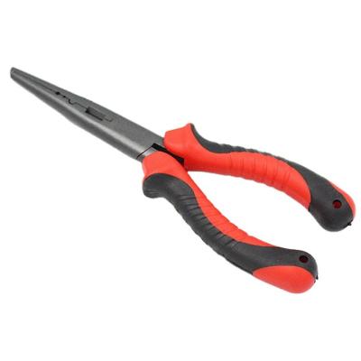 China Double-color wear-resistance rubber handle convenient 7.2 inch size and straight nose fishing pliers, carbon steel construction, resists corrosion for sale