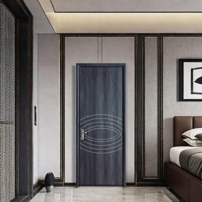 China El diseño de la puerta hueca WPC 100% WPC Material del marco de la puerta madera plástico compuesto Material principal diseño de la superficie de vidrio hueco en venta