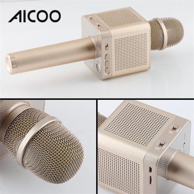 China Handheld Microphone AICOO Echo Sound Reverb Automatic Matching Handheld All Metal Karaoke Q10S Wireless Microphone for sale