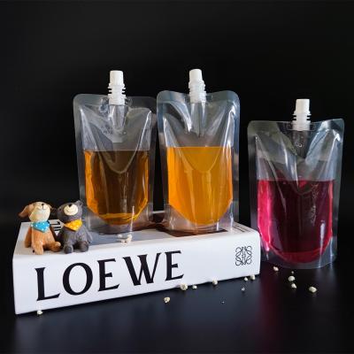 China Custom Printed Clear Reusable Spout Pouch Food Plastic Drinks Moisture Proof Liquid Stand Up Pouch With Spout for sale