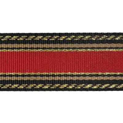China 1.5 inch viable stripe nylon webbing with gold thread style the new for sale
