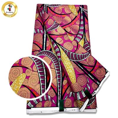China Antistatic 100% Cotton Ankara Prints African Fabrics Fabrics Super Gold Tall Wax for sale