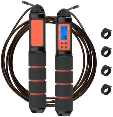 China PVC Speed Jump Rope with Calorie Counter, Adjustable Digital Counting Jump Rope with Ball Bearings and Alarm Reminder for Fitness for sale