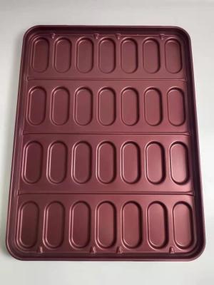China Aluminum Steel 28 Cavity 670x511.2x40.4mm Hot Dog Bun Baking Mold Pan for sale