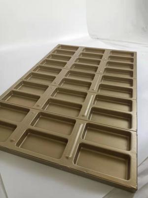 China Gloden Color PTFE Coating Rectangle Hot Dog Bread Mold 30 Cavity for sale