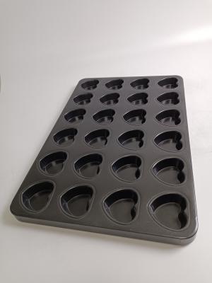 China Stickproof 24 Cup 600*400*30 Aluminium Heart Shape Muffin Pan Tray for sale