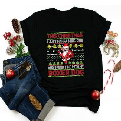 China Wholesale Vintage Women's Christmas Tees Anti-Wrinkle Fashion Oversize Graphic Woman's T-shirt 100% Cotton Top Wholesale for sale