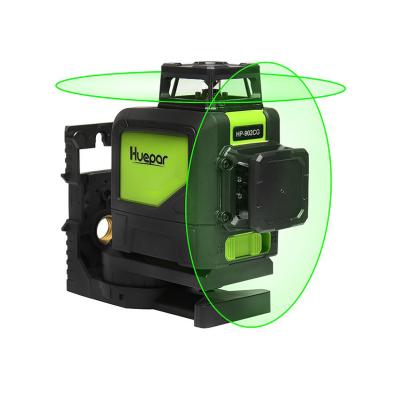 China 902CG huepar square cross line 360 degree green beam 8 lines laser level/level 85x65x100mm price for sale