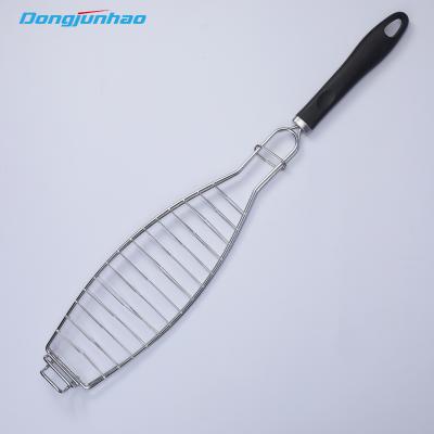 China Easily Cleaned Fish Grilling Basket Iron Portable BBQ BBQ Grill Basket Rack For Fish Vegetable Shrimp for sale