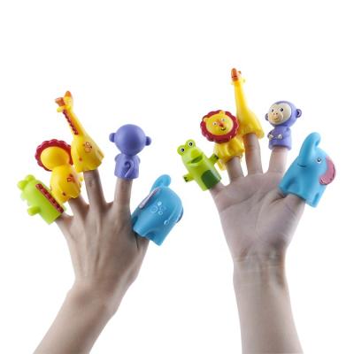 China Finger Puppet Toys Set Custom Baby Kids Toy Pre-Kindergarten Hand Finger Puppet Educational Toy Animal Bath Role Play Set for sale
