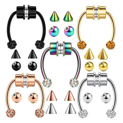 China Vintage Stainless Steel Magnetic Fake Nose Ring Without Perforation Fashion Nose Ring For Jewelry for sale