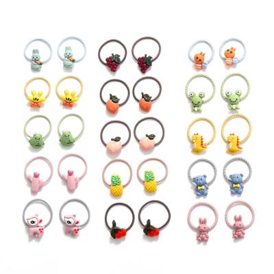 China Cute Cartoon Children's Elastic Hair Ring Cartoon Summer Fashion Stretch Tops Hair Band For Girl Hair Accessories for sale