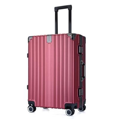 China Brand Luxury Quality Hard Shell Travel Luggage Suitcase With Aluminum Frame For Sale for sale