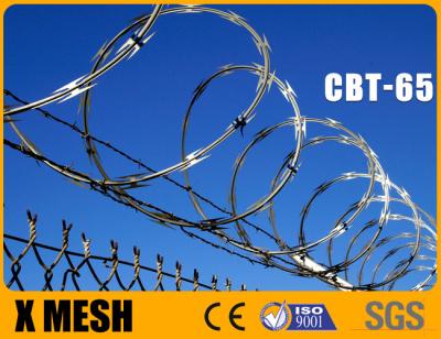 China CBT 65 Type Concertina Wire With SUS 304 Material 0.5mm Thickness For Security Fence for sale