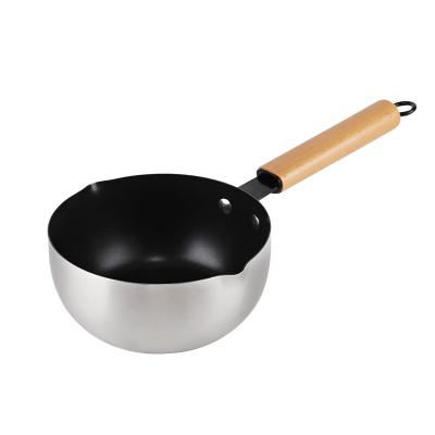 China Nonstick Japanese Sauce Pan Single Handle Stainless Steel Sauce Pan for sale