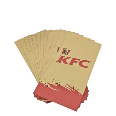 China Recyclable Custom Printed Leakproof Brown KFC Kraft Paper Bag With Your Own Logo for sale