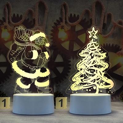 China Contemporary Christmas Gift 3D Electroplate LED Lamp Creative LED Night Lights Novelty Illusion Night Lamp Illusion Table Lamp for Home Decorative for sale