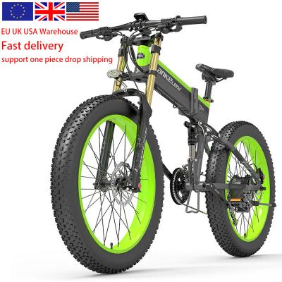 China LANKELEISI 27 Speed Mountain Bike 1000w Electric Bicycle 48v 14.5ah Lithium Battery Aluminum Ebike 26 Inch Tire Fat Folding Electric Bike for sale